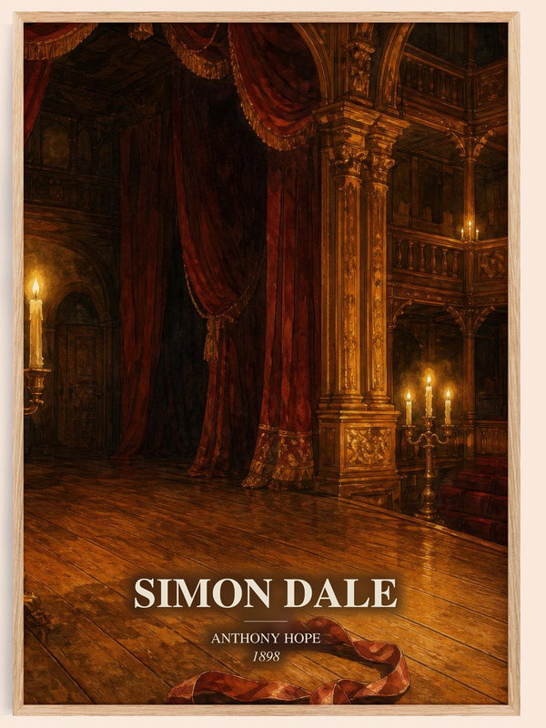 Simon Dale watercolour book poster by Anthony Hope – framed literary art print