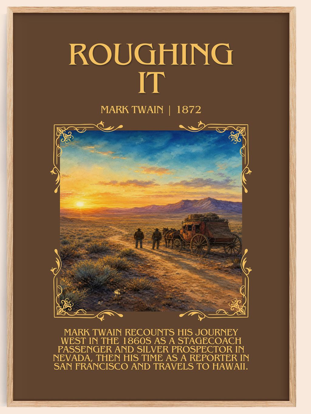Roughing It Minimalist Book Poster by Mark Twain – book poster