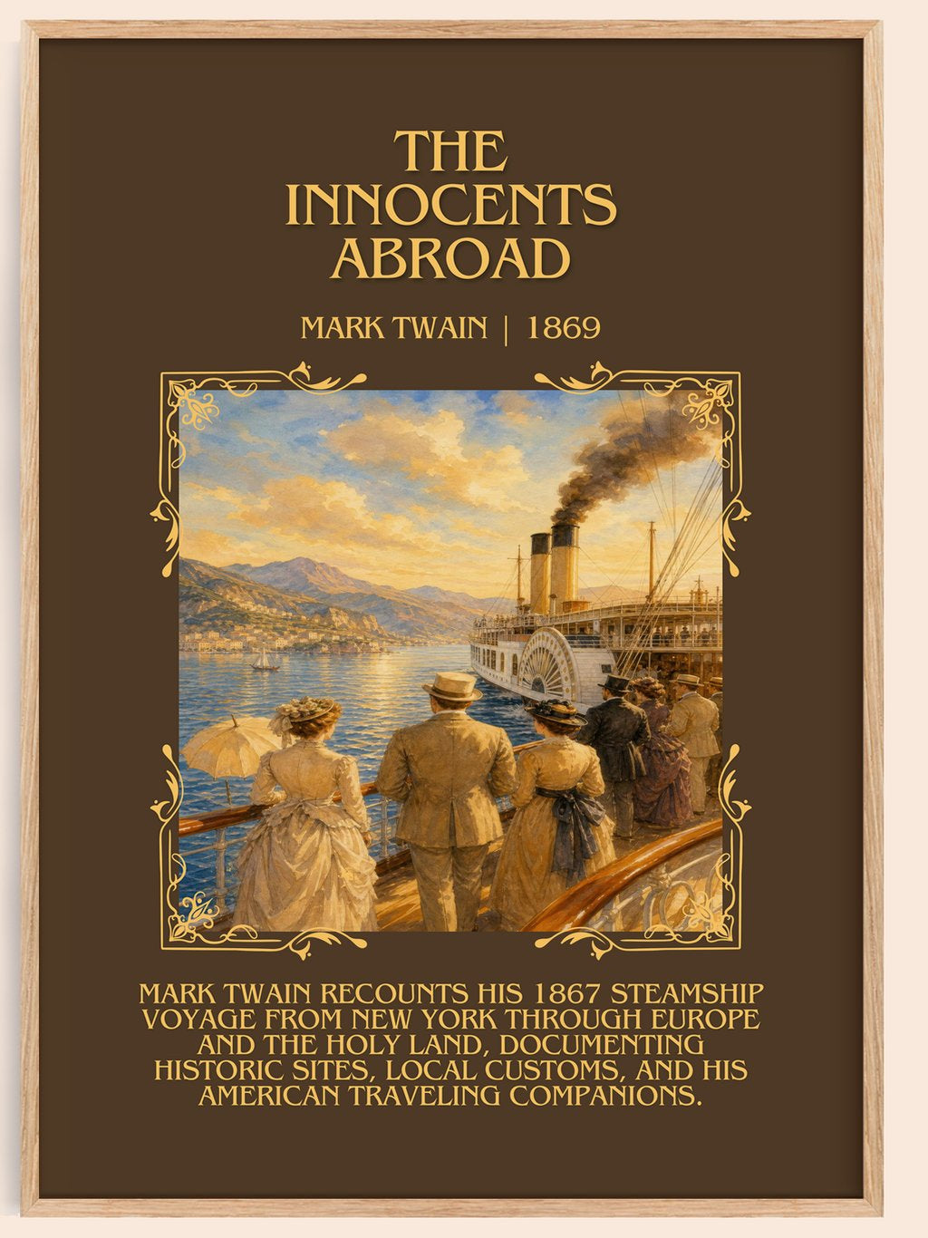 The Innocents Abroad Minimalist Book Poster by Mark Twain – book poster