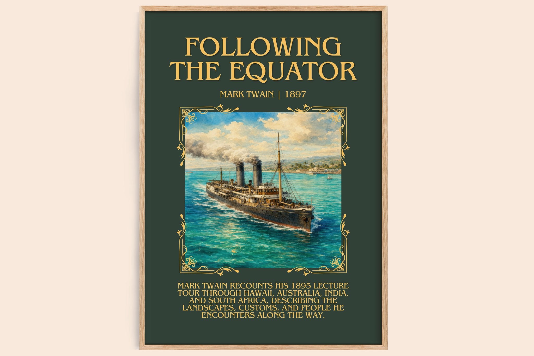Following The Equator Minimalist Book Poster by Mark Twain