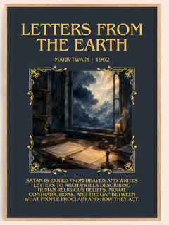 Letters From The Earth Minimalist Book Poster by Mark Twain – image 1