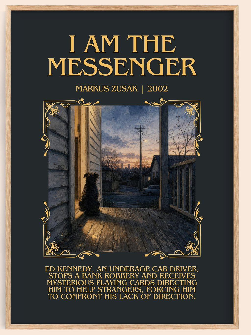 I Am The Messenger Minimalist Book Poster by Markus Zusak – book poster