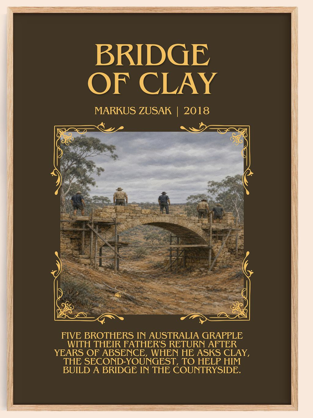 Bridge Of Clay Minimalist Book Poster by Markus Zusak – book poster