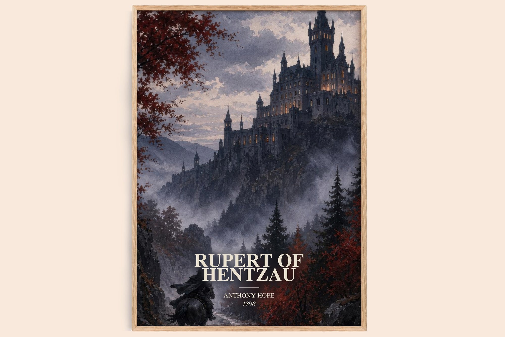 Rupert Of Hentzau watercolour book poster by Anthony Hope – framed literary art print