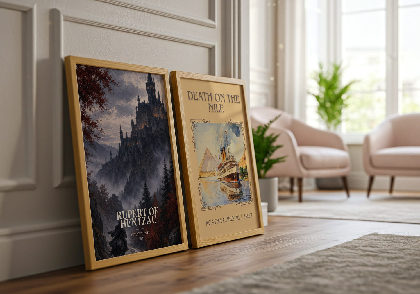 Rupert Of Hentzau watercolour print framed by window – literary home decor