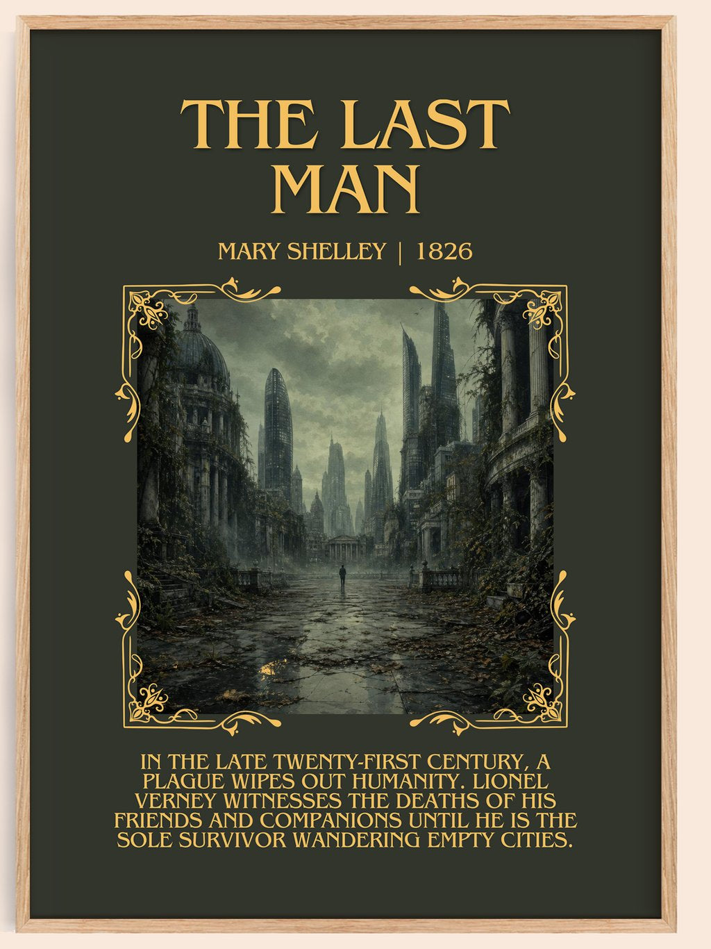 The Last Man Minimalist Book Poster by Mary Shelley – book poster