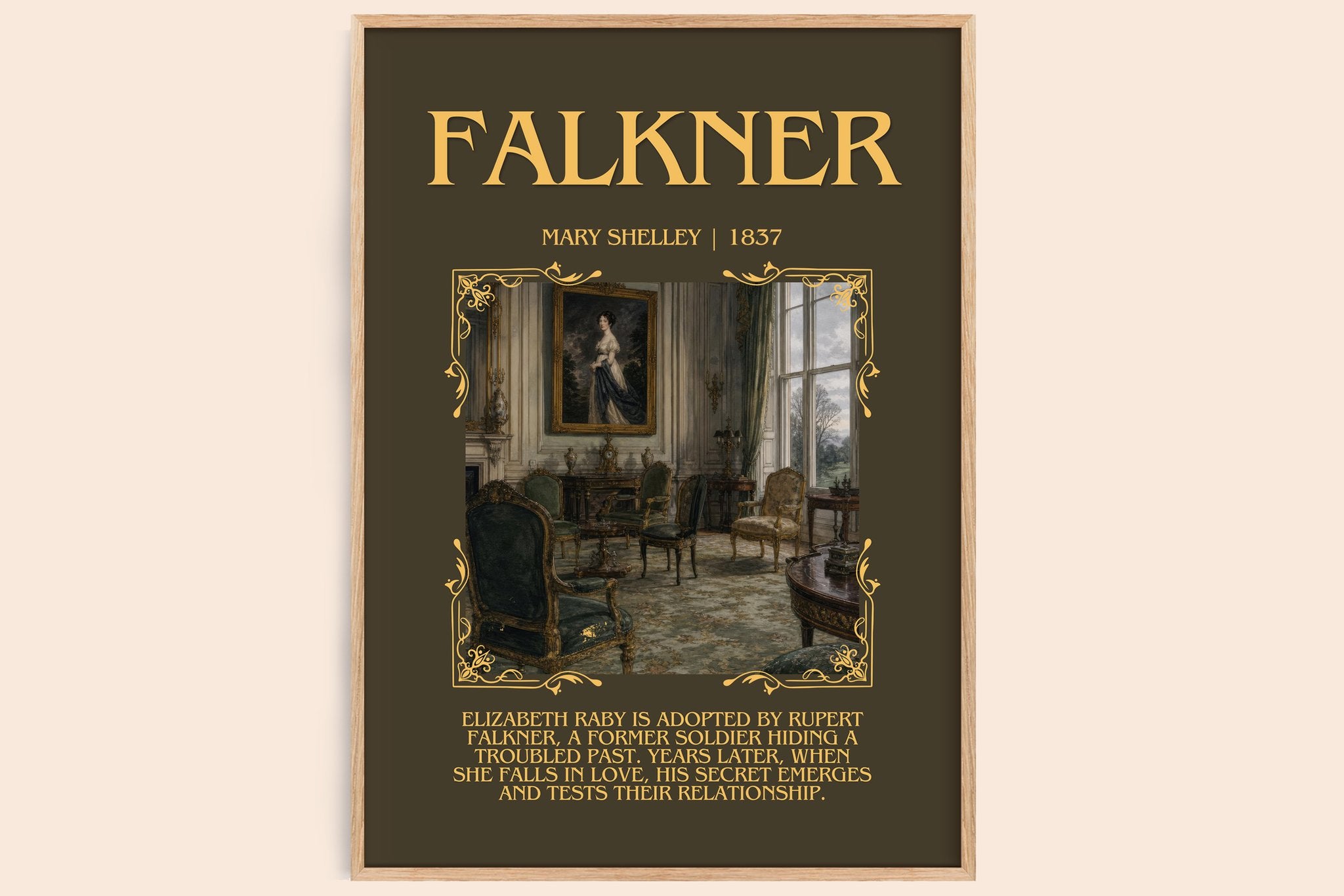 Falkner Minimalist Book Poster by Mary Shelley