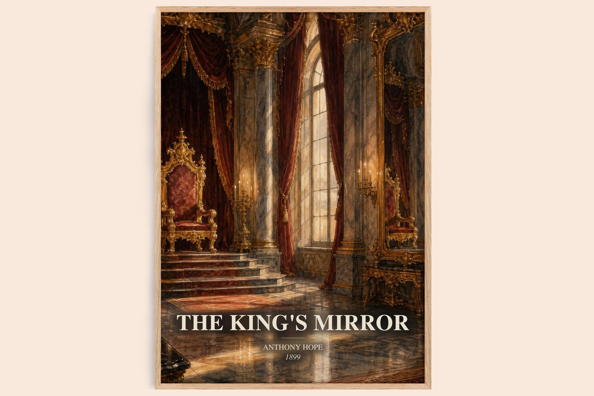 The King'S Mirror watercolour book poster by Anthony Hope – framed literary art print