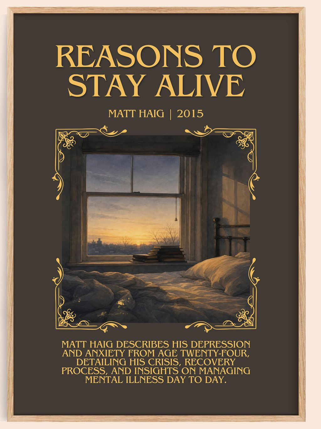 Reasons To Stay Alive Minimalist Book Poster by Matt Haig – book poster