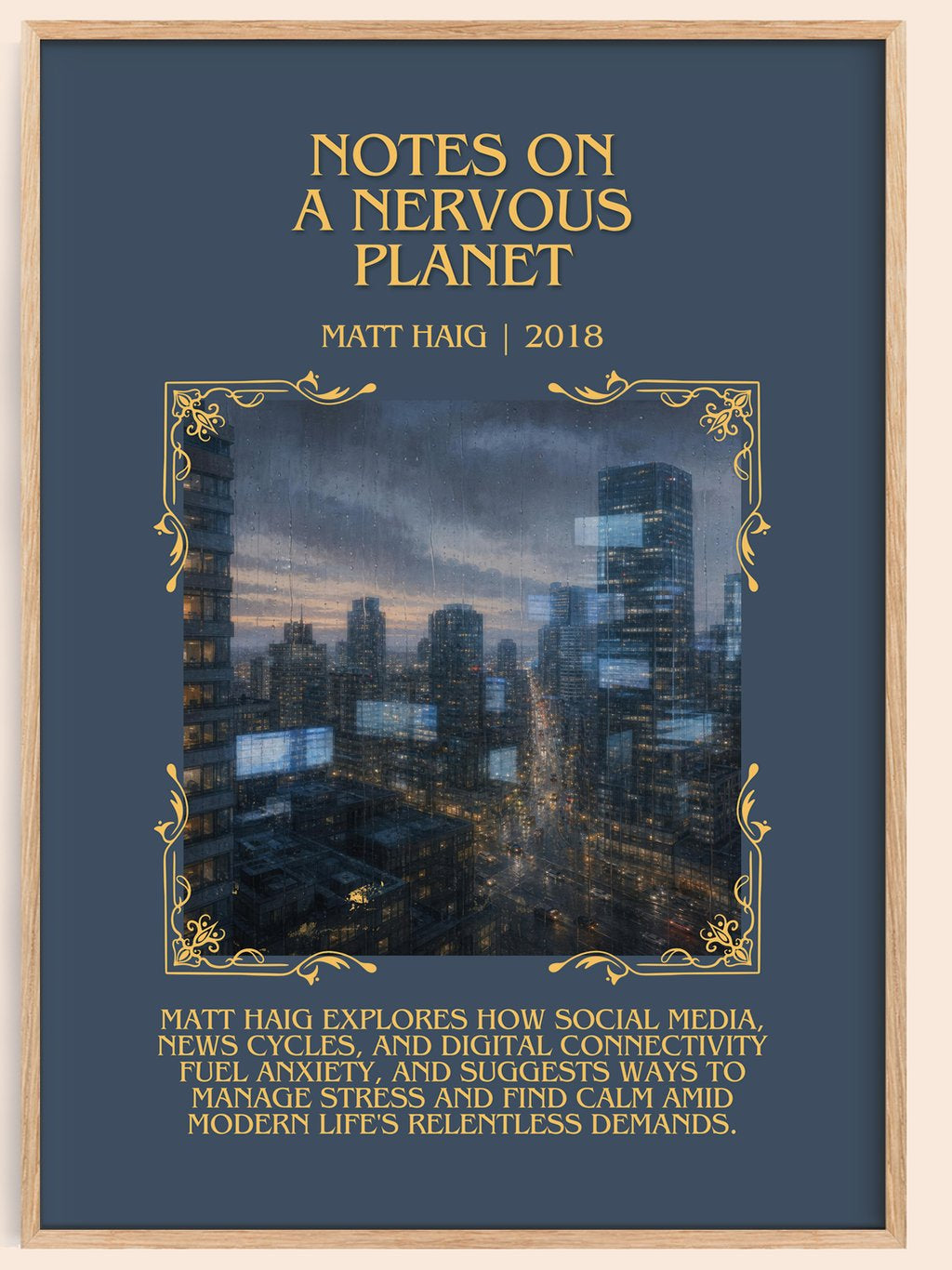 Notes On A Nervous Planet Minimalist Book Poster by Matt Haig – book poster