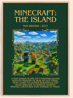 Minecraft: The Island Minimalist Book Poster by Max Brooks – image 1