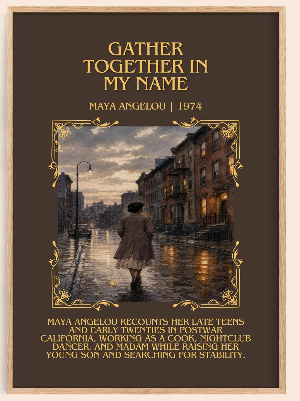 Gather Together In My Name Minimalist Book Poster by Maya Angelou – book poster