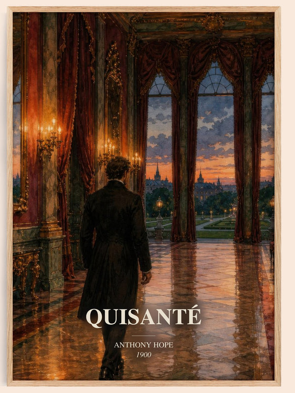 Quisanté watercolour book poster by Anthony Hope – framed literary art print