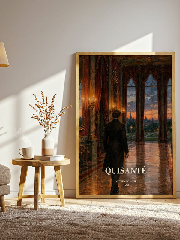 Quisanté watercolour print in frame leaning in hallway – romance wall art