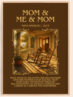 Mom & Me & Mom Minimalist Book Poster by Maya Angelou – image 1
