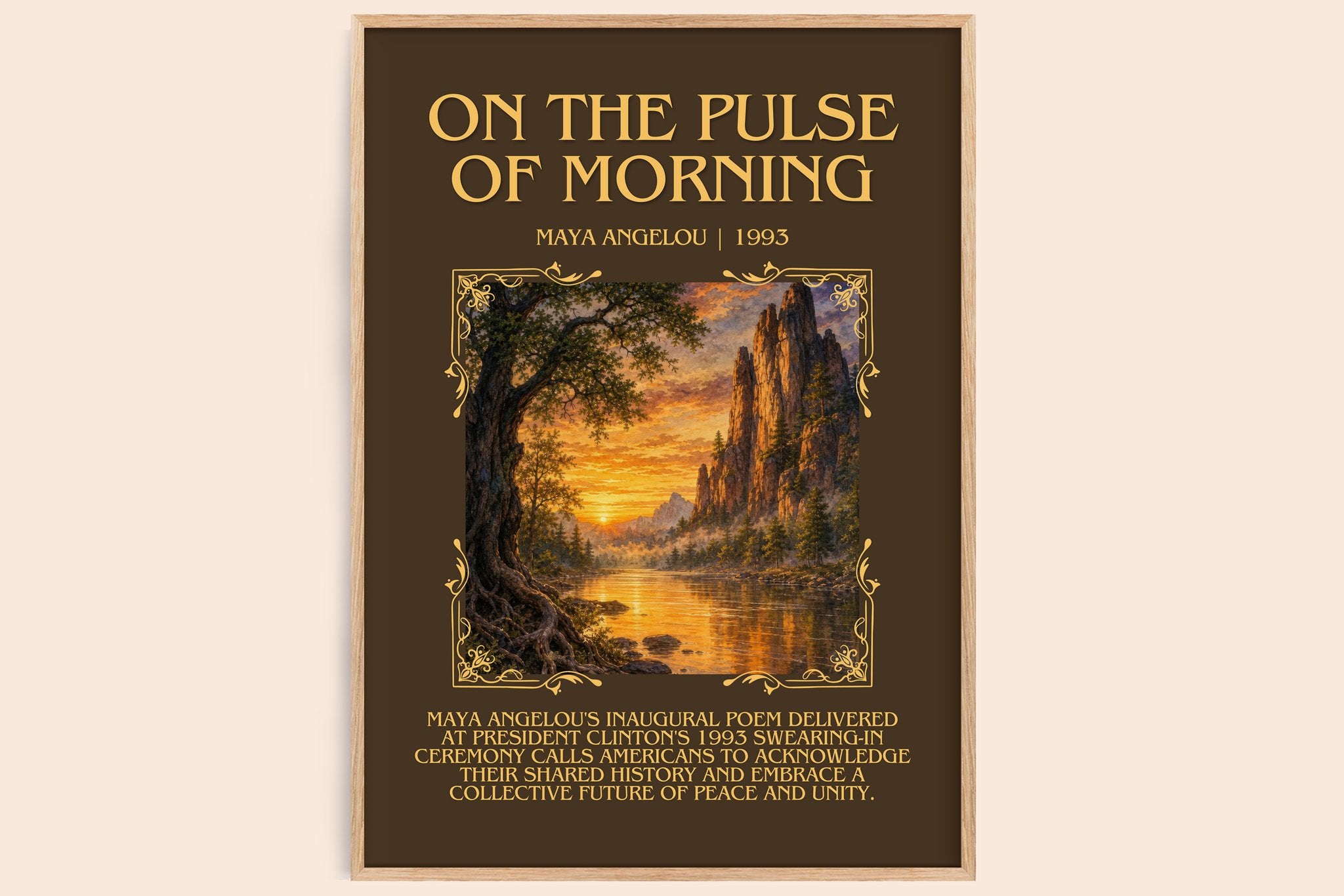 On The Pulse Of Morning Minimalist Book Poster by Maya Angelou