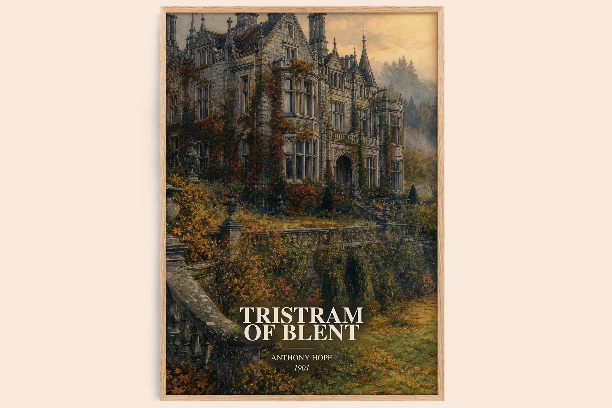 Tristram Of Blent watercolour book poster by Anthony Hope – framed literary art print