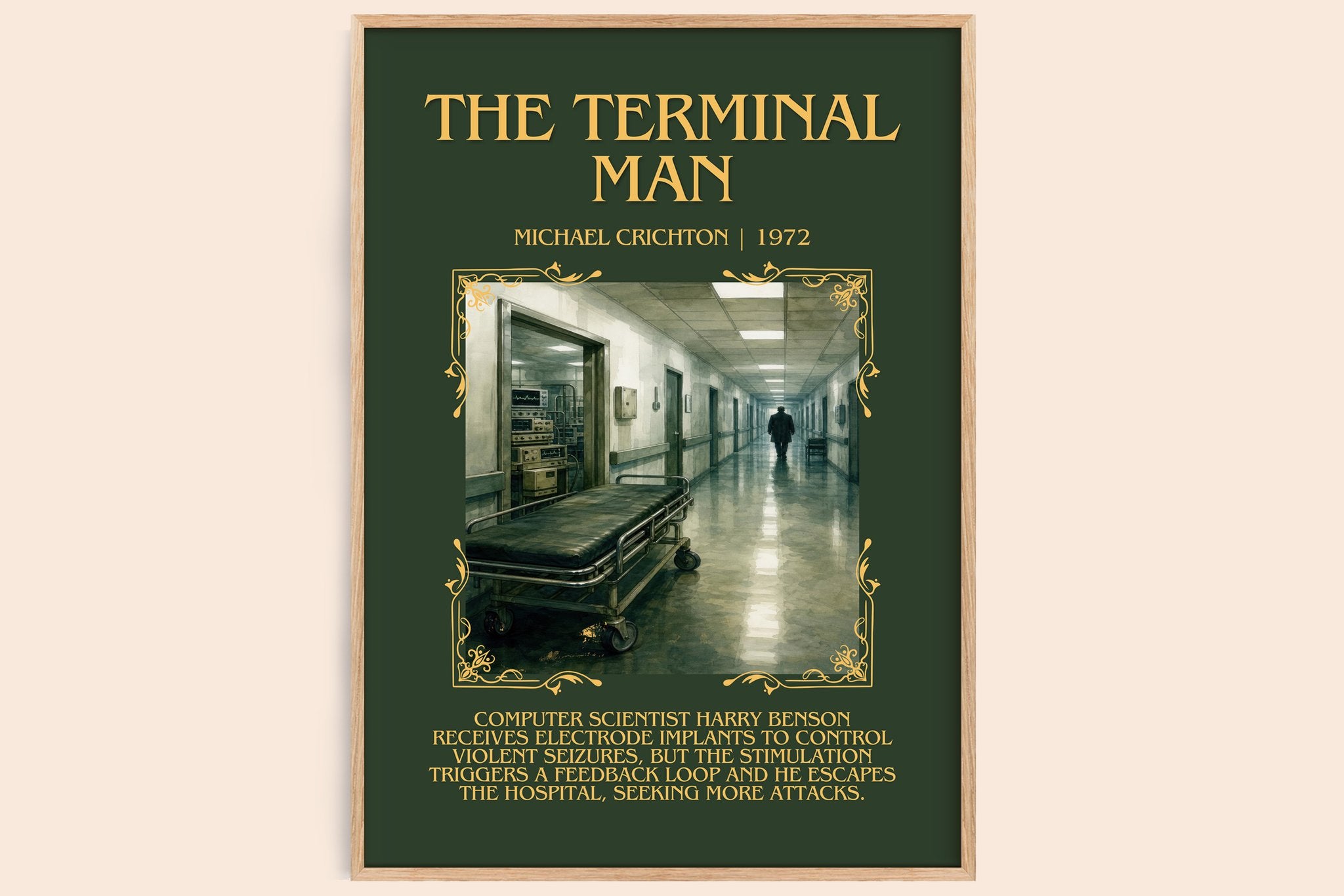 The Terminal Man Minimalist Book Poster by Michael Crichton