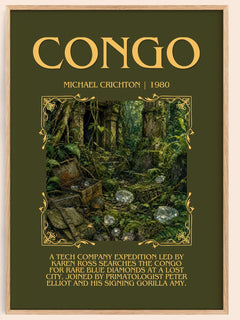 Congo Minimalist Book Poster by Michael Crichton – image 1