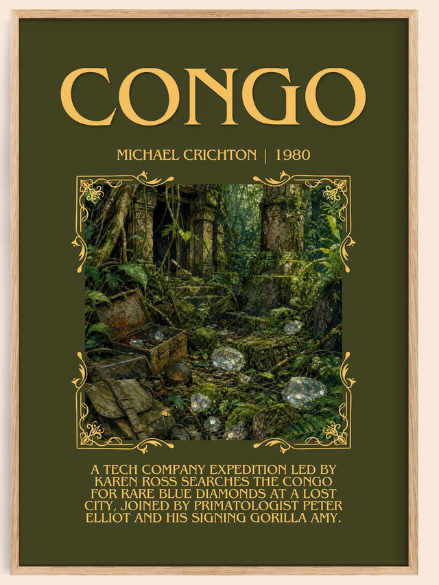 Congo Minimalist Book Poster by Michael Crichton