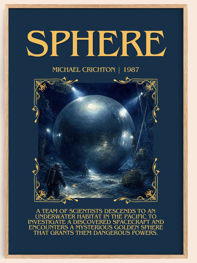Sphere Minimalist Book Poster by Michael Crichton