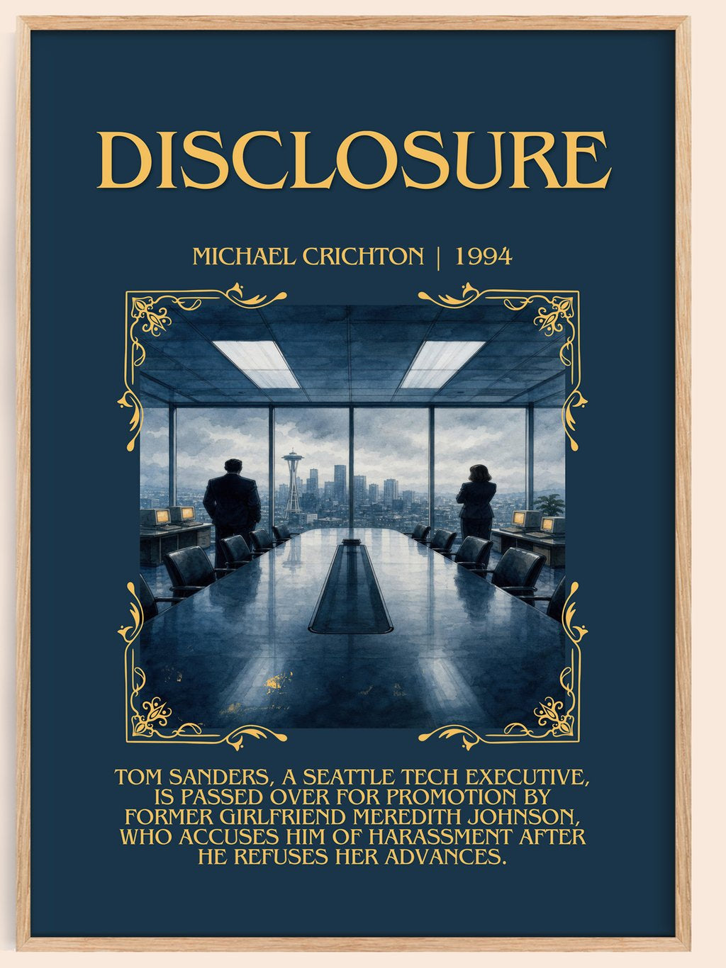 Disclosure Minimalist Book Poster by Michael Crichton – book poster