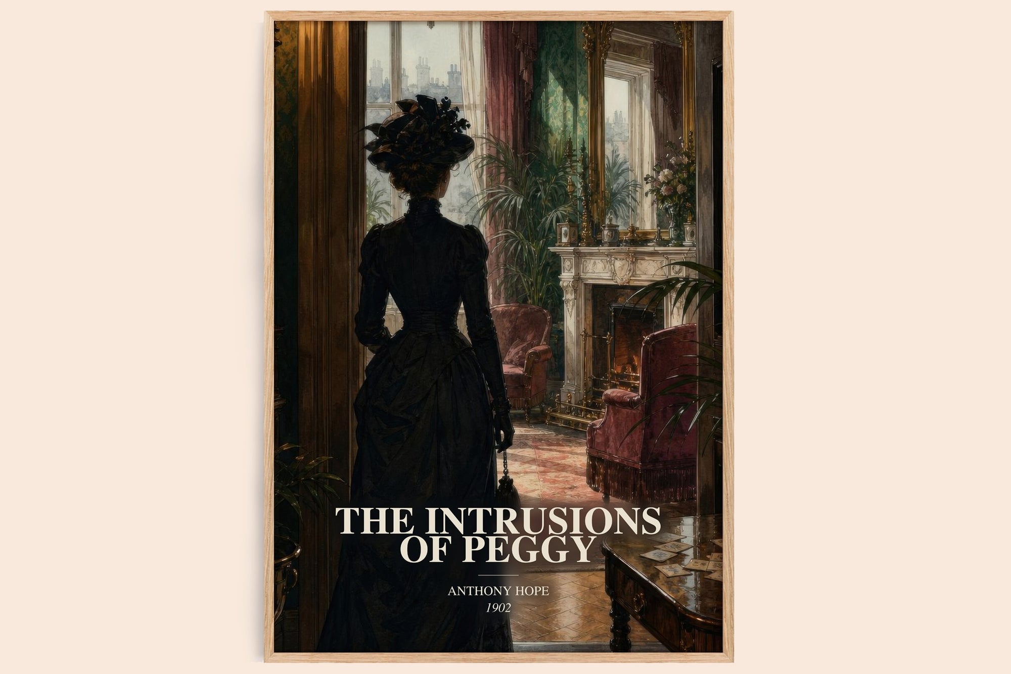 The Intrusions Of Peggy watercolour book poster by Anthony Hope – framed literary art print