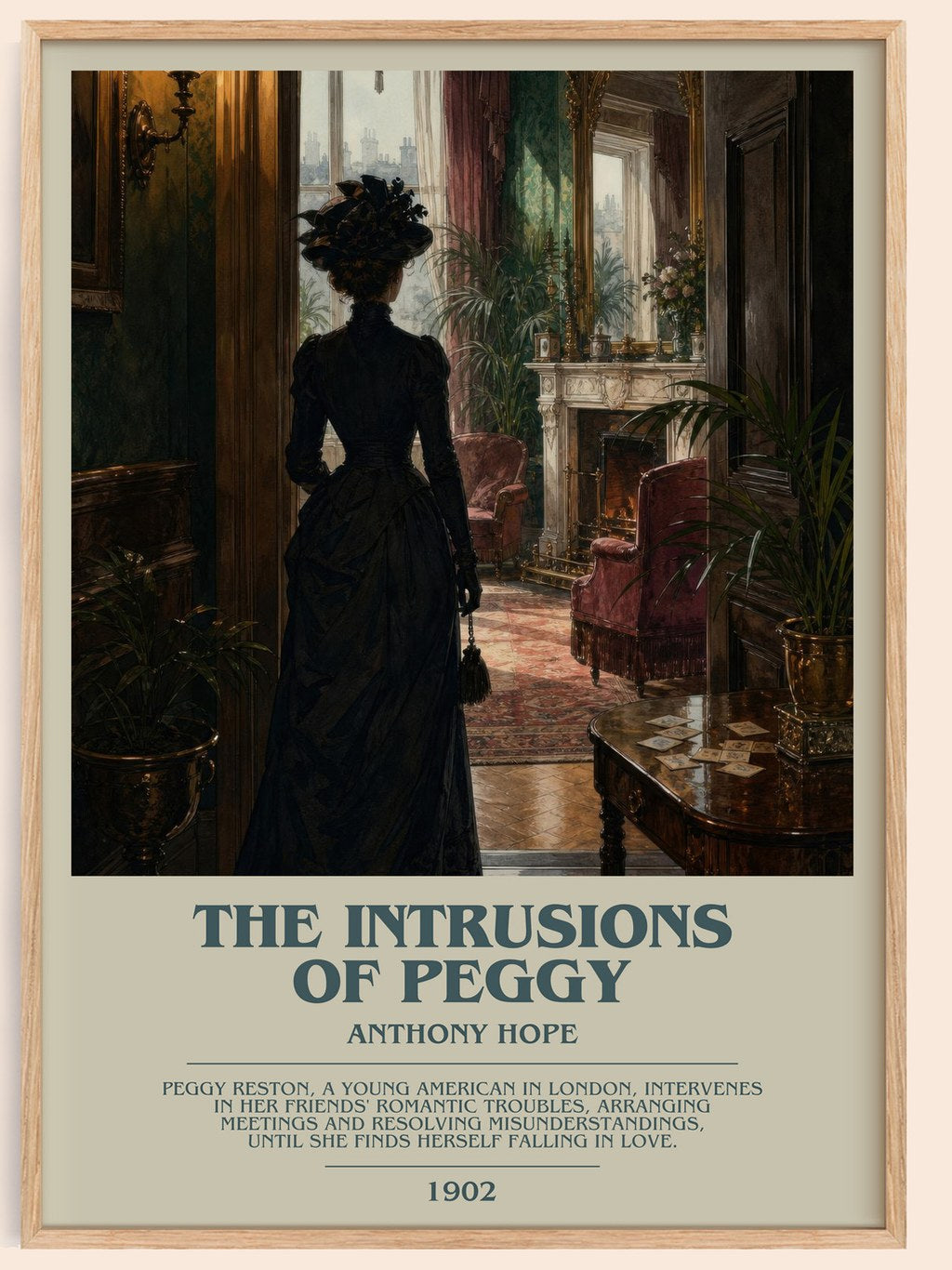The Intrusions Of Peggy bookish book poster by Anthony Hope – framed literary art print