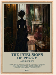 The Intrusions Of Peggy bookish book poster by Anthony Hope – framed literary art print