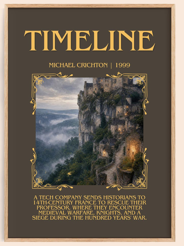 Timeline Minimalist Book Poster by Michael Crichton