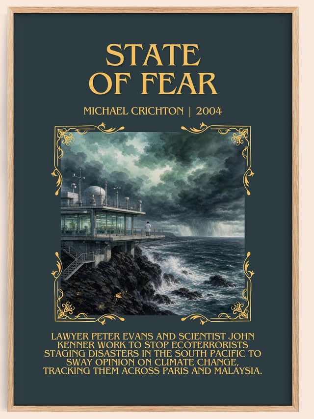 State Of Fear Minimalist Book Poster by Michael Crichton