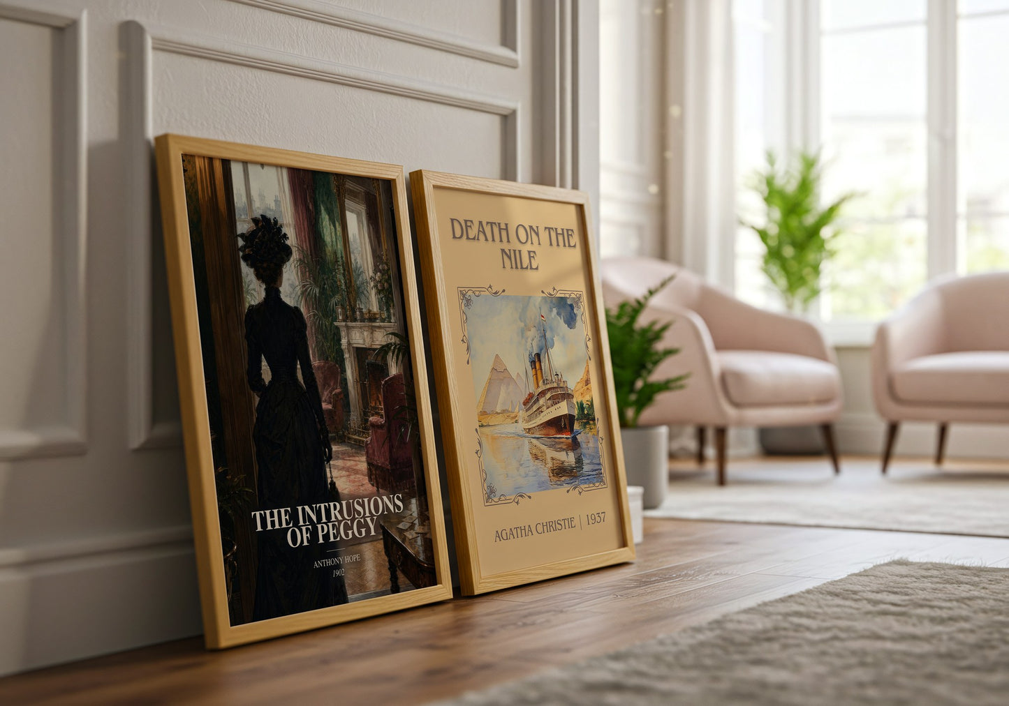 The Intrusions Of Peggy watercolour print framed by window – literary home decor