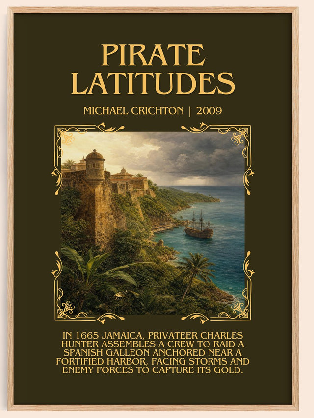 Pirate Latitudes Minimalist Book Poster by Michael Crichton