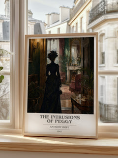 The Intrusions Of Peggy book cover print in frame leaning in hallway – romance wall art