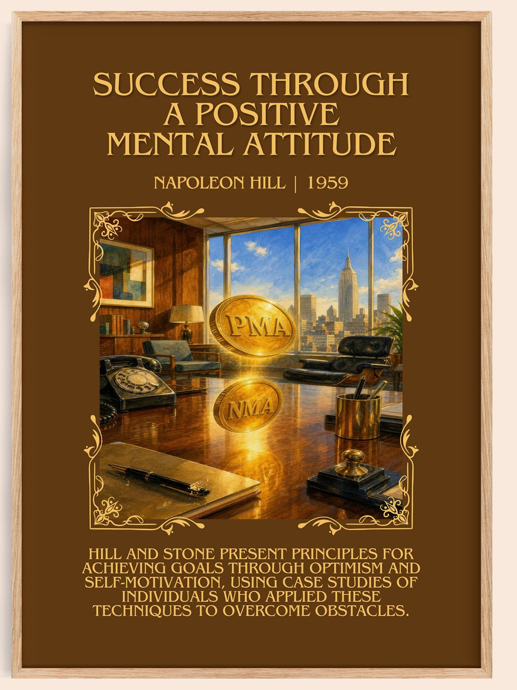 Success Through A Positive Mental Attitude Minimalist Book Poster – – book poster