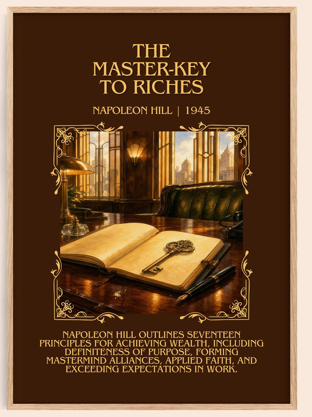 The Master-Key To Riches Minimalist Book Poster by Napoleon Hill – book poster