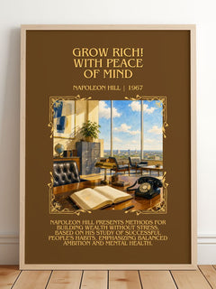Grow Rich! With Peace Of Mind Minimalist Book Poster by Napoleon Hill – image 2