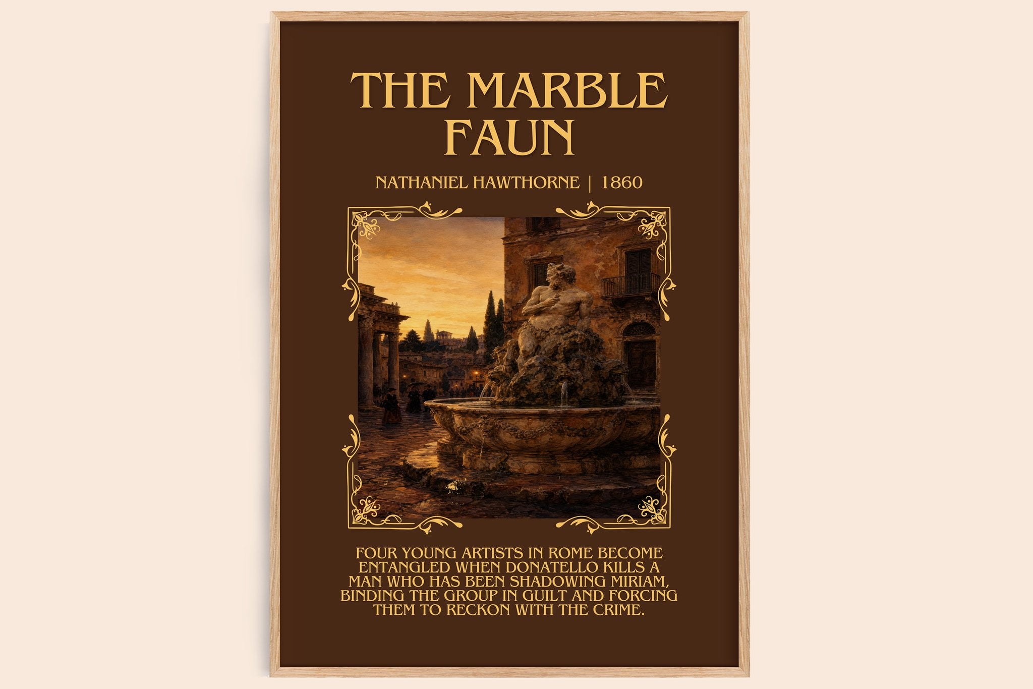 The Marble Faun Minimalist Book Poster by Nathaniel Hawthorne