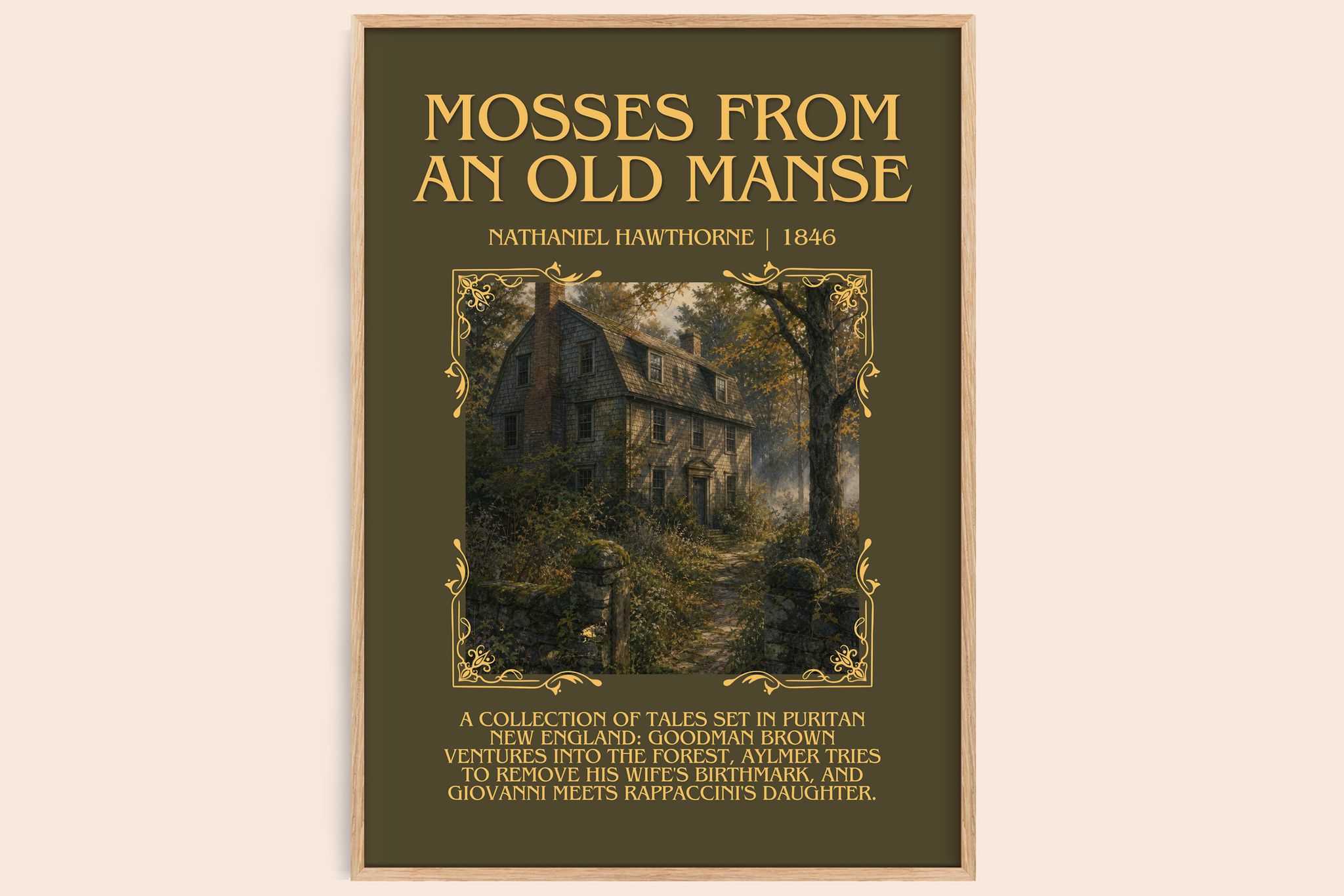 Mosses From An Old Manse Minimalist Book Poster by Nathaniel Hawthorne