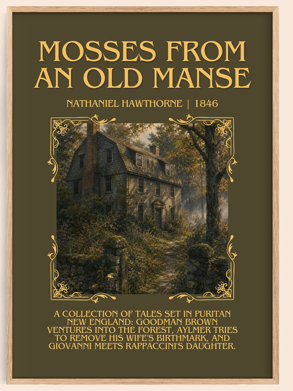 Mosses From An Old Manse Minimalist Book Poster by Nathaniel Hawthorne – book poster