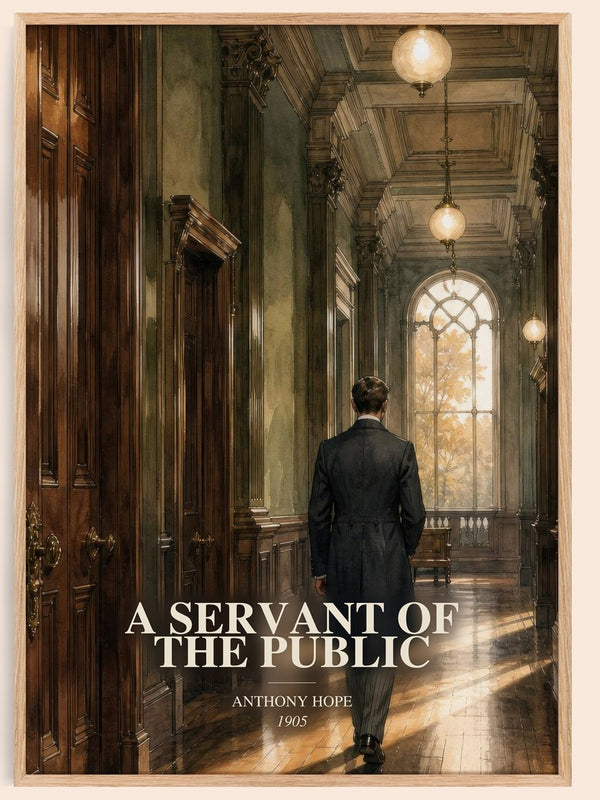 A Servant Of The Public watercolour book poster by Anthony Hope – framed literary art print