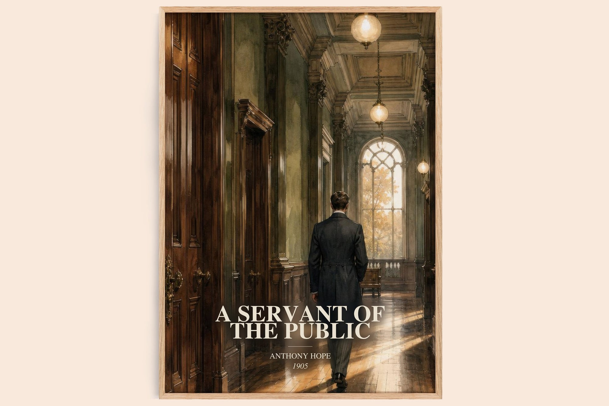 A Servant Of The Public watercolour book poster by Anthony Hope – framed literary art print