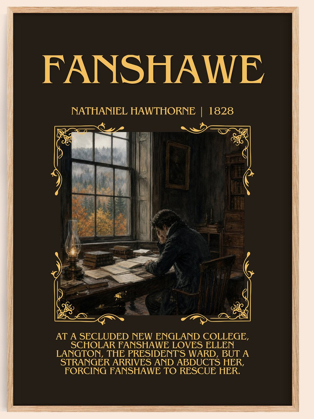 Fanshawe Minimalist Book Poster by Nathaniel Hawthorne – book poster