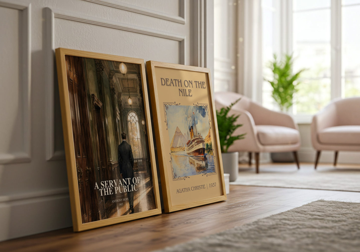A Servant Of The Public watercolour print framed by window – literary home decor