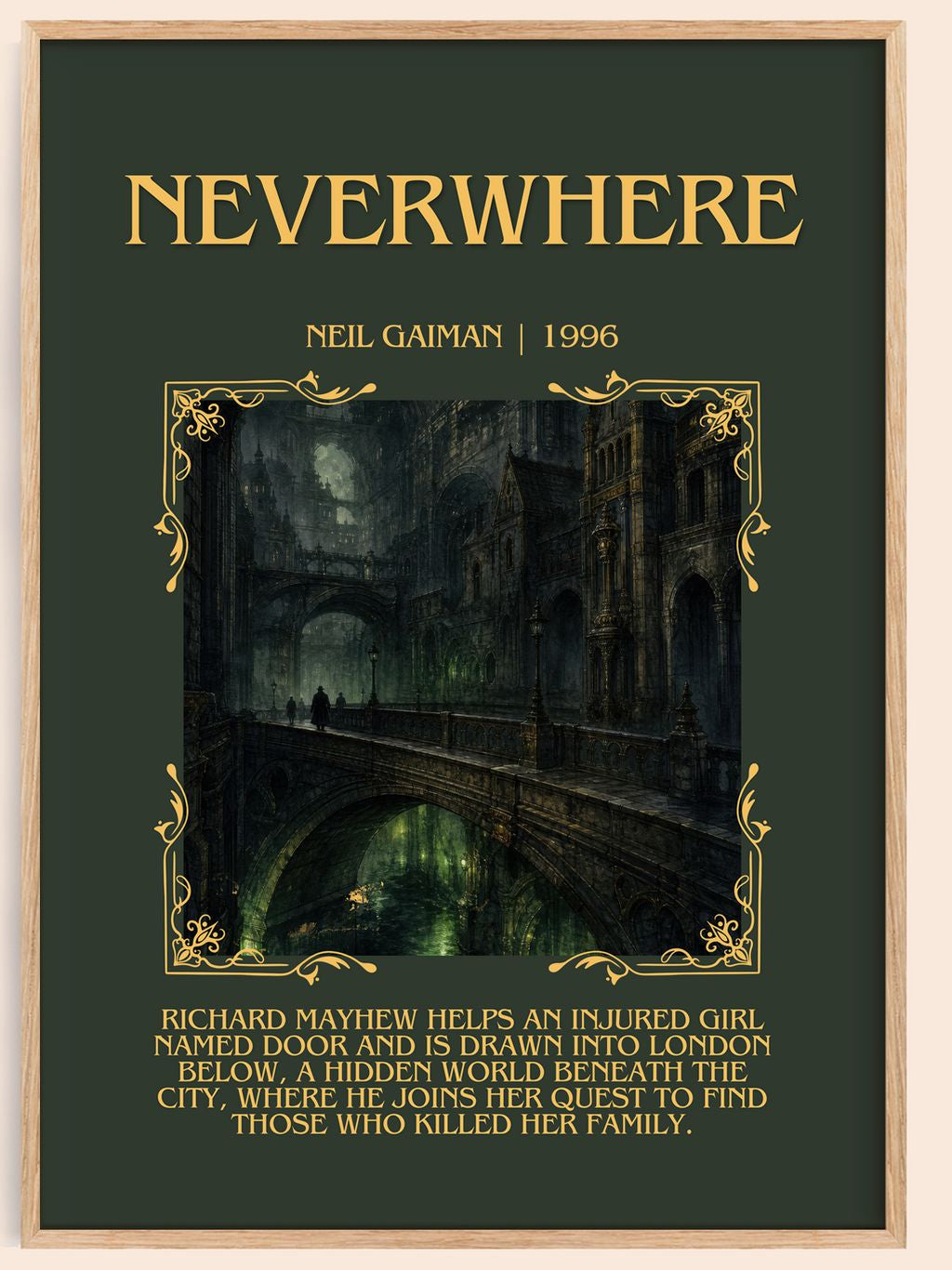 Neverwhere Minimalist Book Poster by Neil Gaiman – book poster