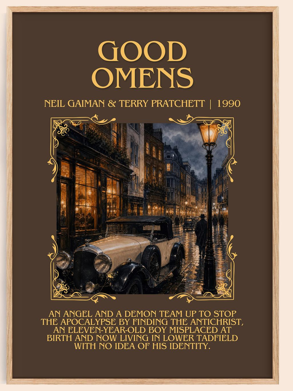 Good Omens Minimalist Book Poster by Neil Gaiman & Terry Pratchett – book poster