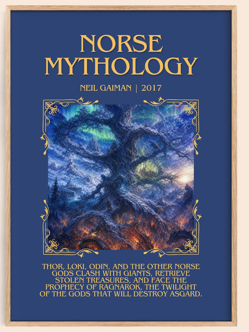 Norse Mythology Minimalist Book Poster by Neil Gaiman – book poster