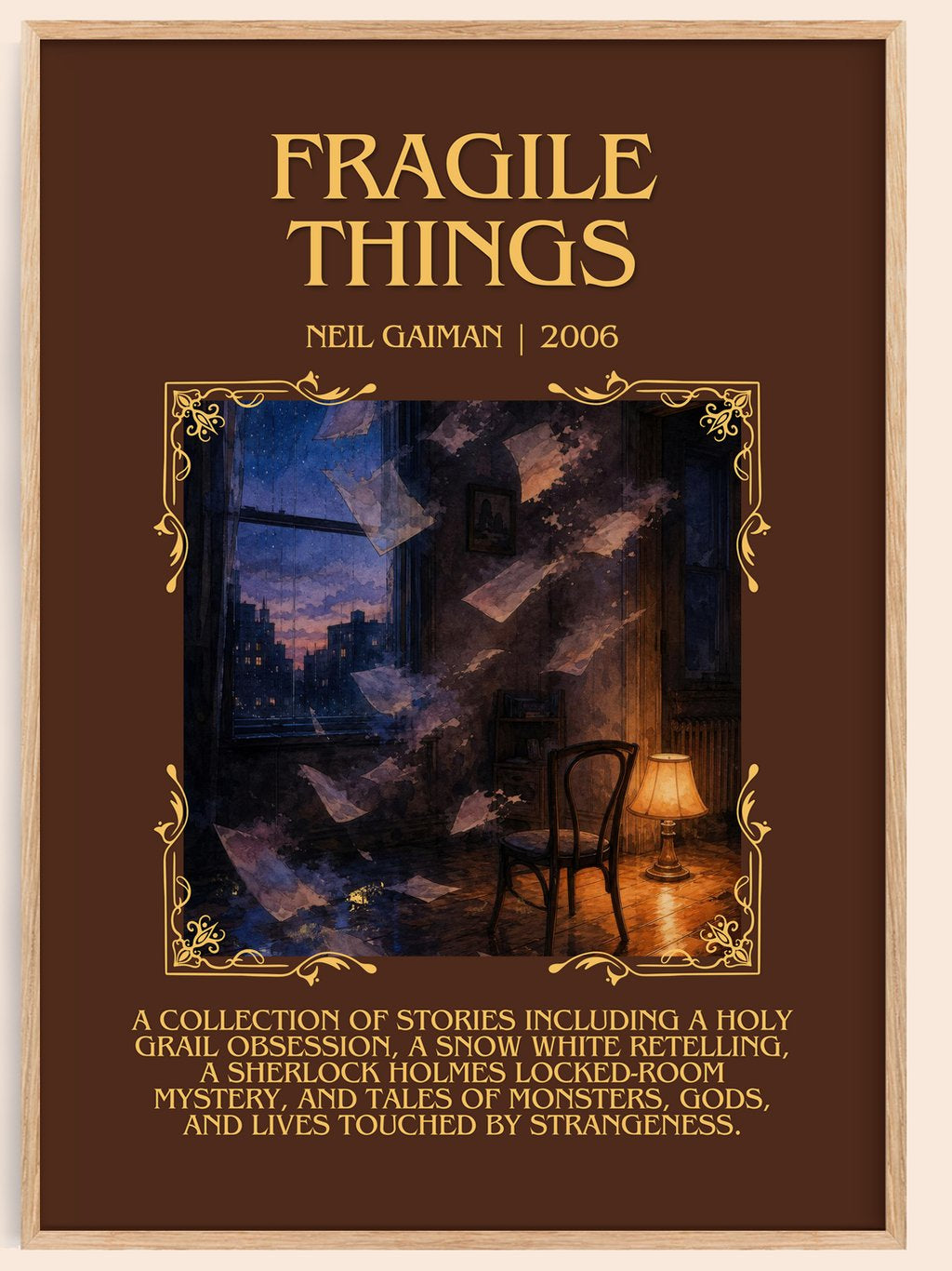 Fragile Things Minimalist Book Poster by Neil Gaiman – book poster