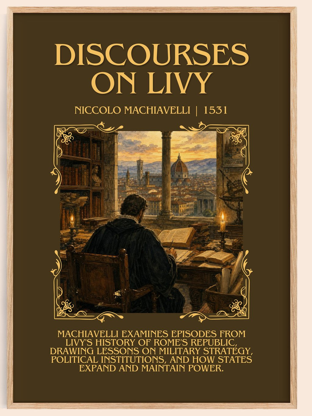 Discourses On Livy Minimalist Book Poster by Niccolò Machiavelli – book poster