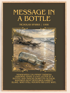 Message In A Bottle Minimalist Book Poster by Nicholas Sparks – image 1